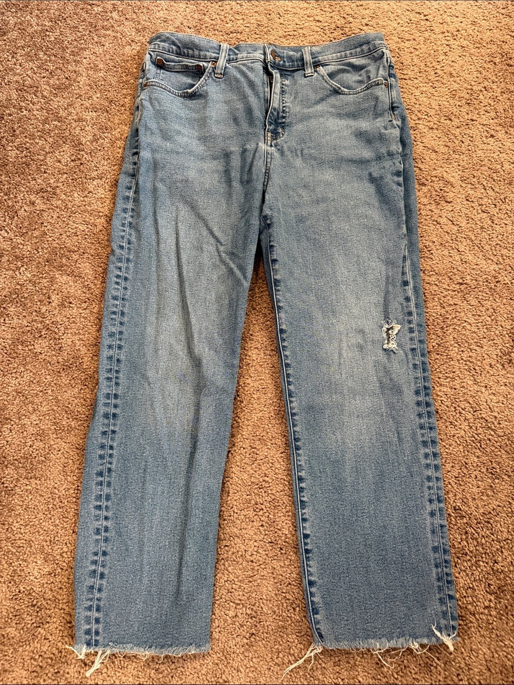 J. Crew Light Blue Straight-Leg Ankle Jeans